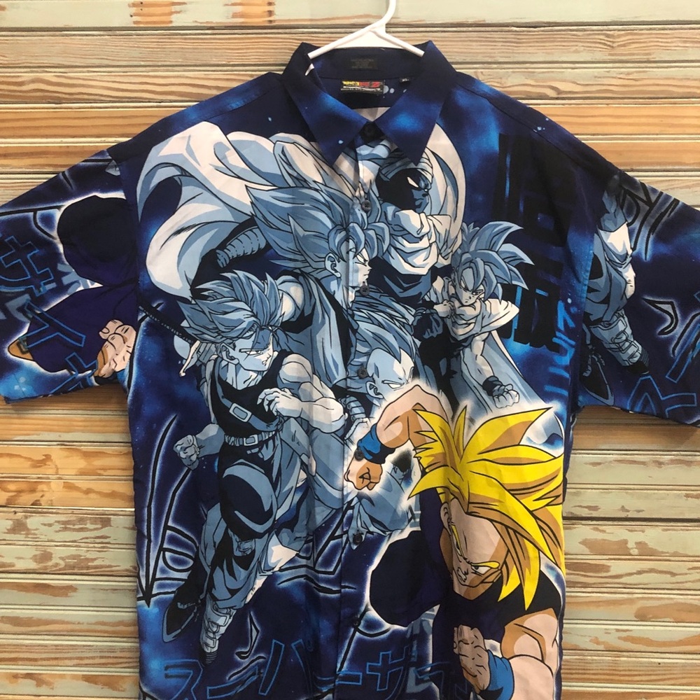 Dragon Ball Z  Graphic Men's Shirt - Blue and Yellow